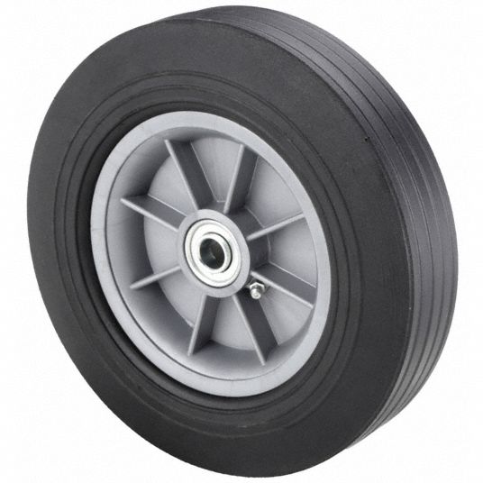 10 in Wheel Dia., 2 1/2 in Wheel Wd, Flat-Free Solid Rubber Wheel ...