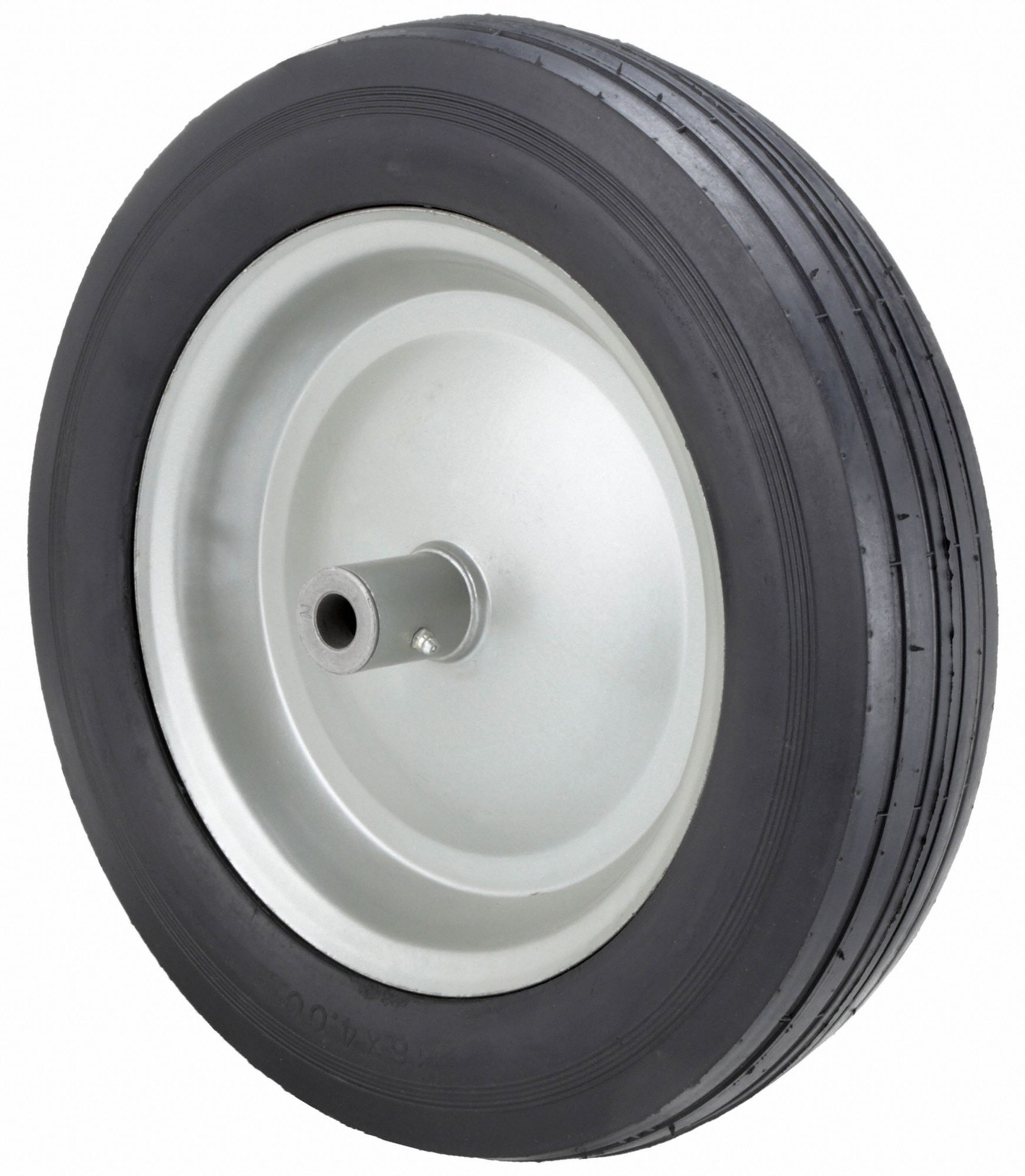 SEMIPNEUMATIC WHEEL, 16 IN WHEEL DIAMETER, 3⅝ IN WHEEL W, 450 LB, 6 IN HUB L, STEEL