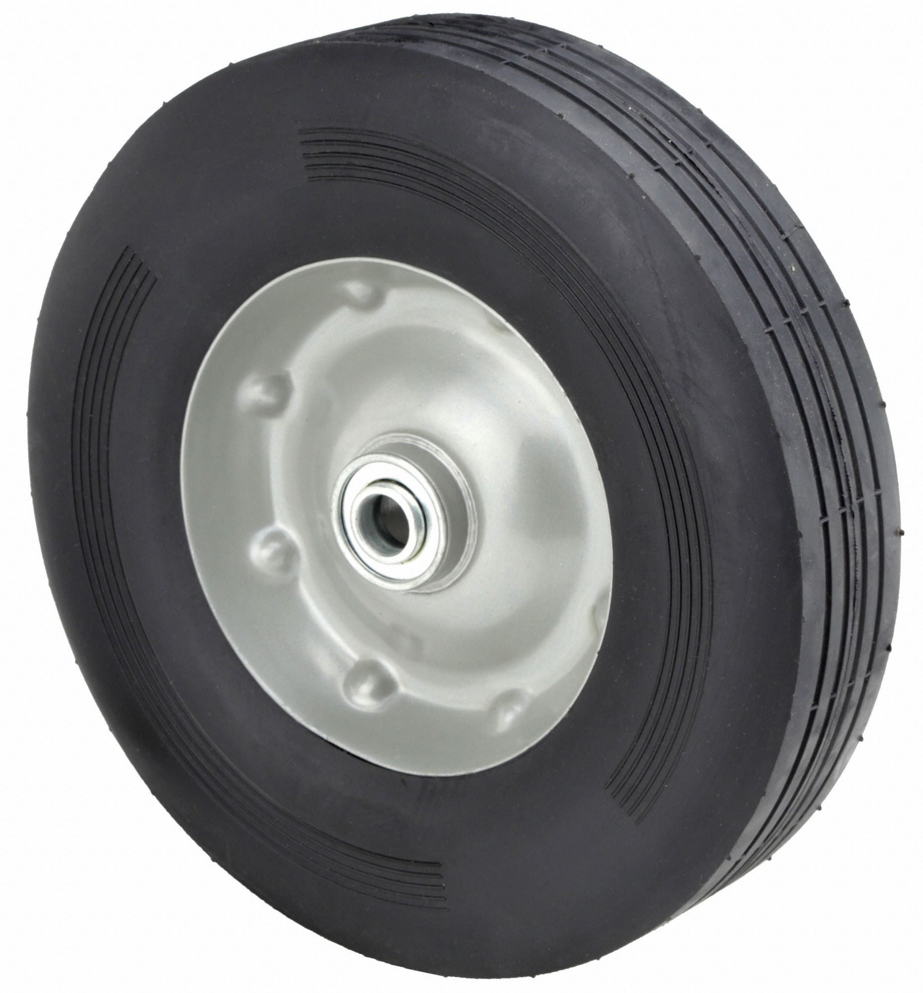SEMIPNEUMATIC WHEEL, 10 IN WHEEL DIAMETER, 2¾ IN WHEEL W, 200 LB, 2¼ IN HUB L