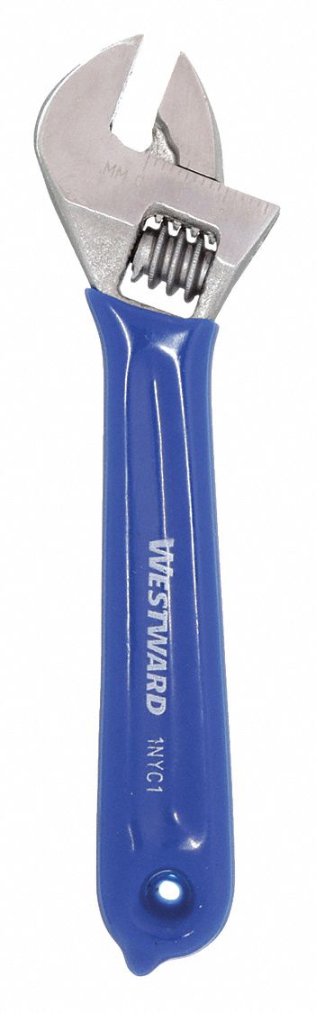 WESTWARD ADJ. WRENCH,4,1/2 CAP.,CHROME - Adjustable Wrenches