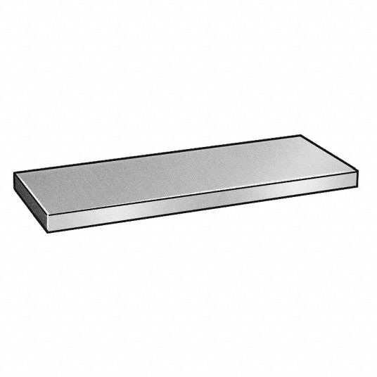 GRAINGER APPROVED Aluminum Flat Bar Stock, 0.125 in Thickness, 4 in x