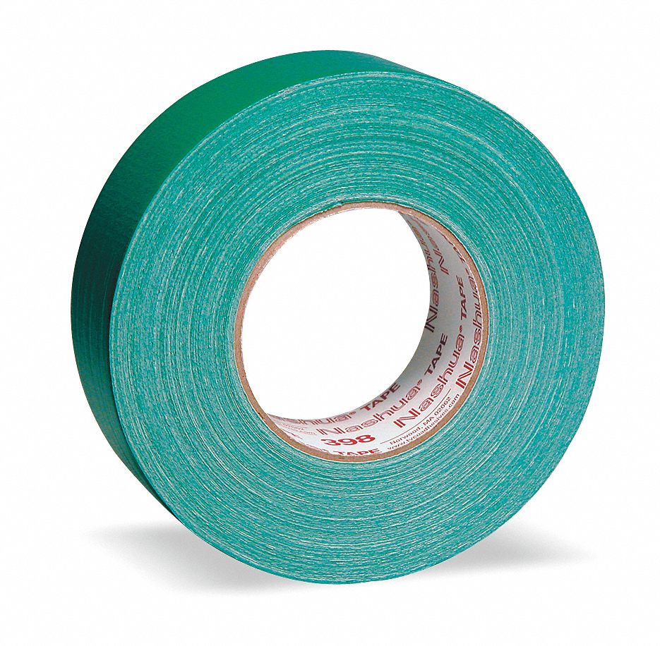 DUCT TAPE, 398, STANDARD DUTY, 1⅞ IN X 60 YARD, GREEN, 11 MIL THICK