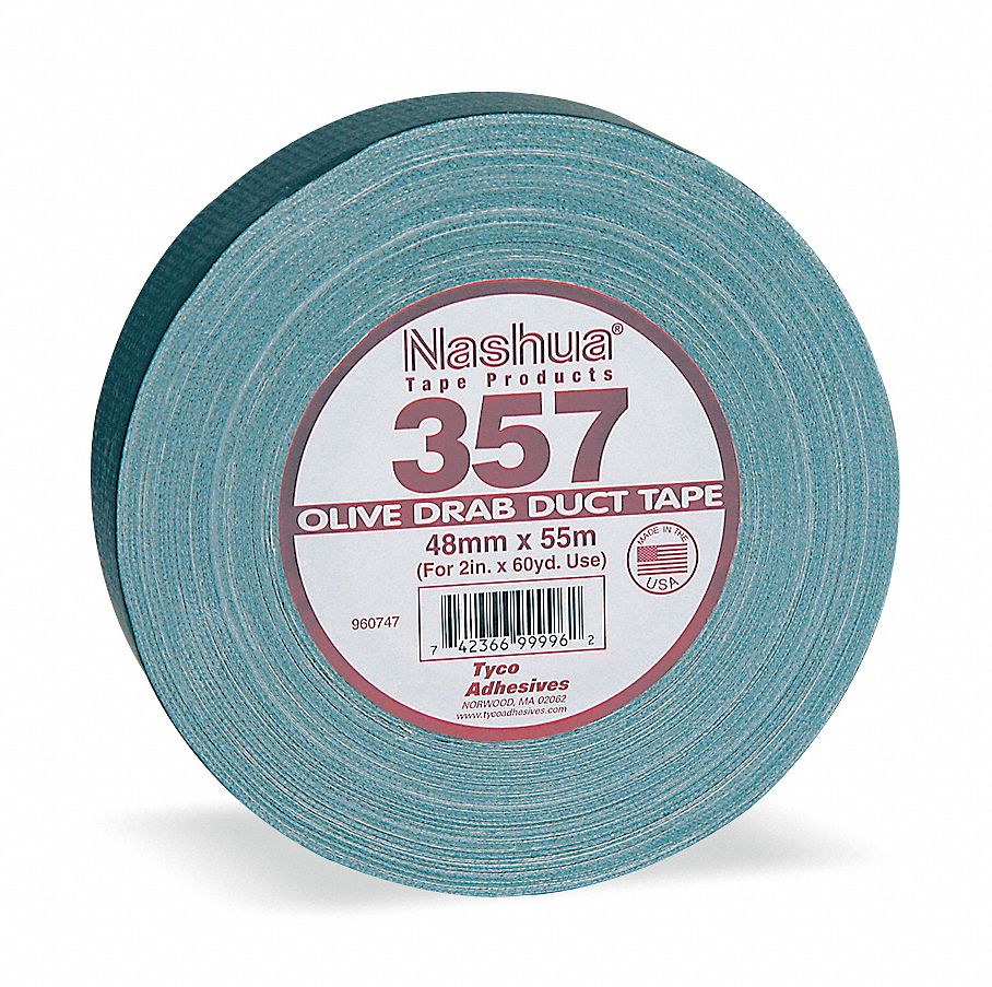 RUBAN ADHÉSIF EN TOILE, 357, USAGE INTENSIF, 2-13/16PO X 60VG, VRT OLIVE, 13MIL