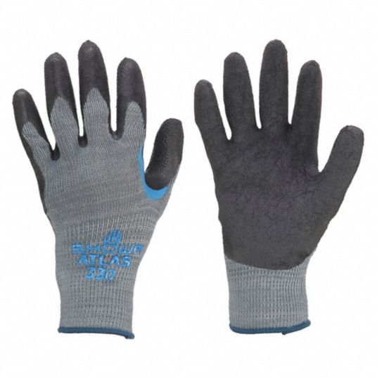 Showa 330XL-10 Coated Gloves, Black/Gray, XL