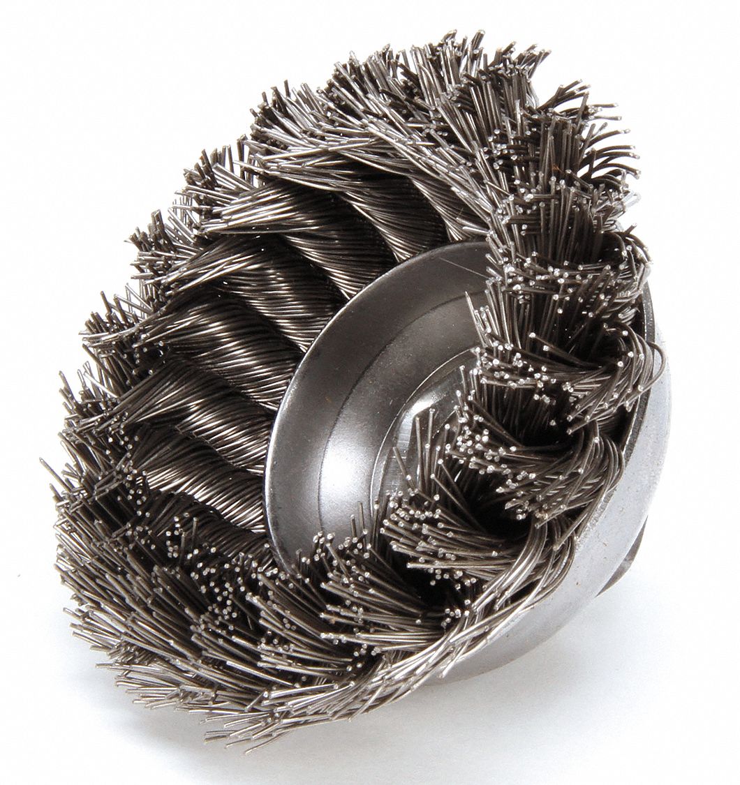 ApplianPar 3 Inch Cup Wire Wheels Brush Knotted and Plated Crimped 1/4