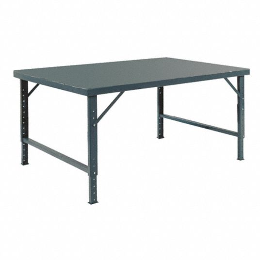 Durham Mfg Adjustable Height Work Table Steel 30 In Depth 28 In To 42 In Height 96 In Width 2 000 Lb Load C 1pb37 Wbf 3096 95 Grainger