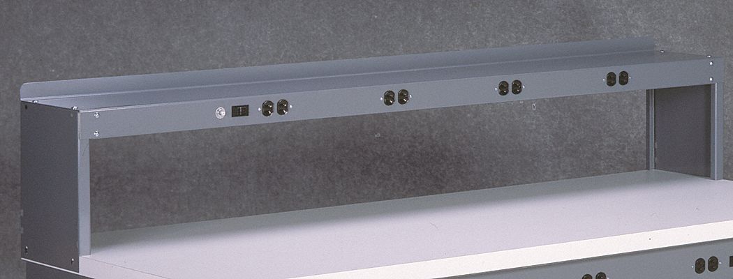 5W675 Industrial Gray GRAINGER A Steel Electrical Shelf Riser,72Wx15Dx18H,Gray 