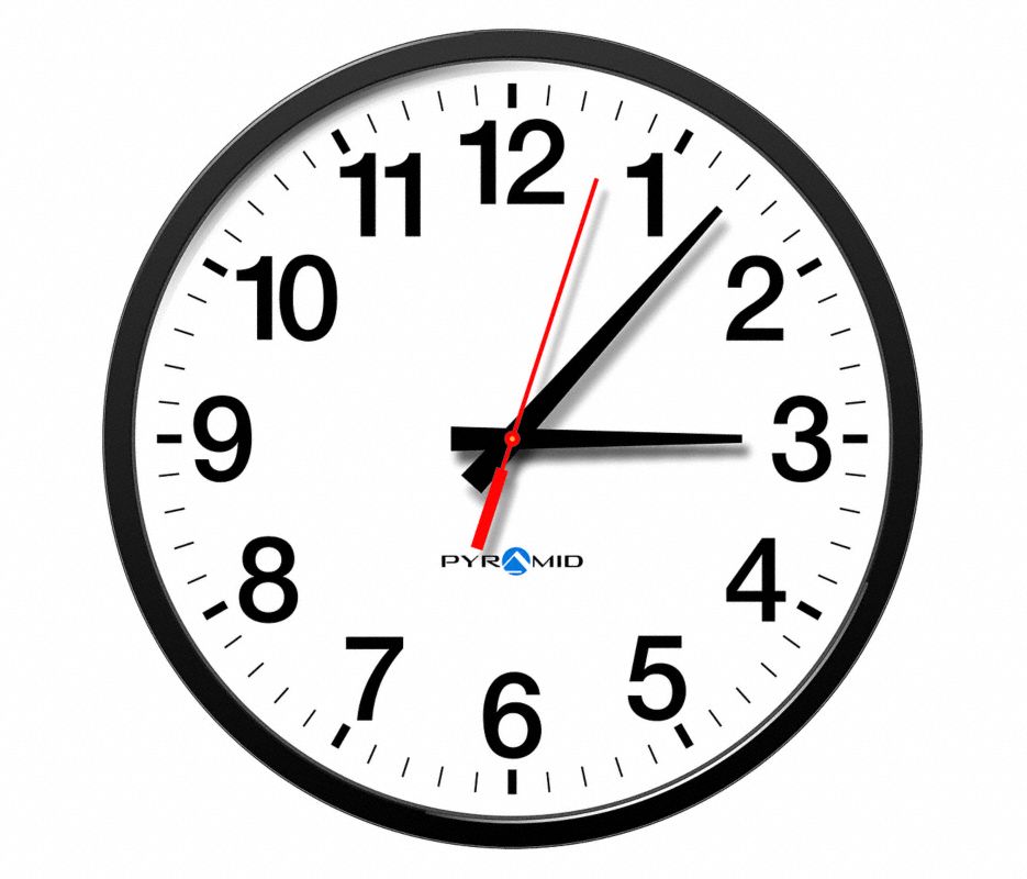 Analog Clock,Wired,12 Hour,13 In