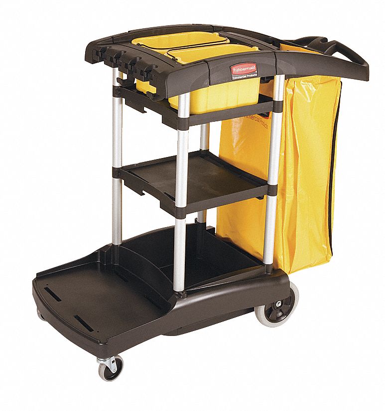 JANITOR CART,44 IN H,34 GAL CAP.