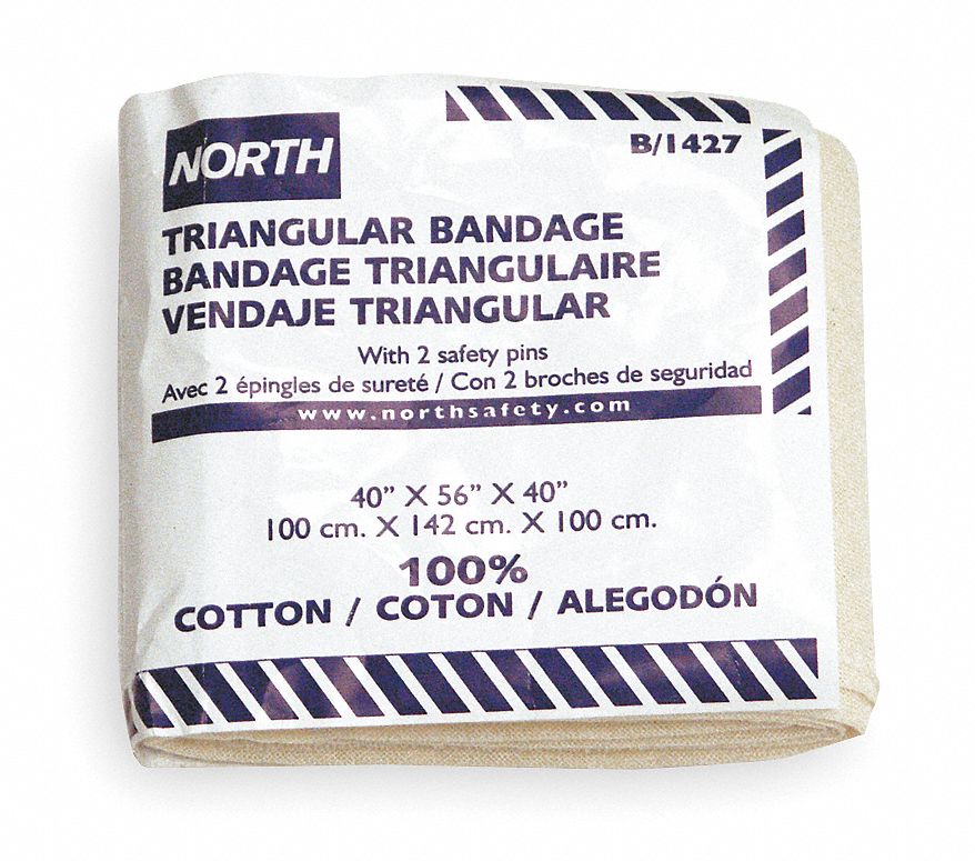 HONEYWELL Triangular Bandage Non Sterile White Cotton Bulk 40 in Wd 54 in Lg