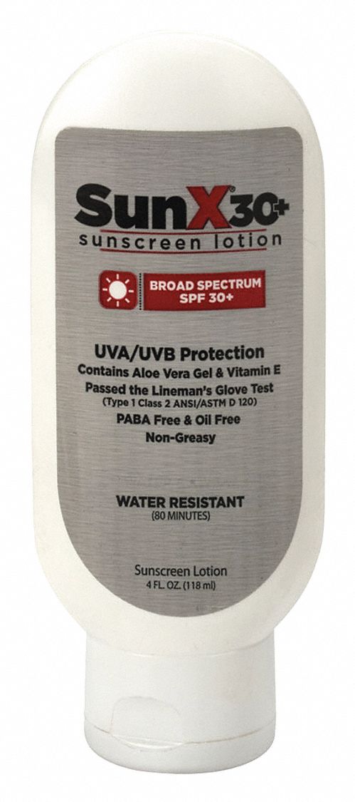 Sunscreen Lotion: Lotion, Tottle Bottle, 4 oz Size - First Aid and Wound Care, SPF 30