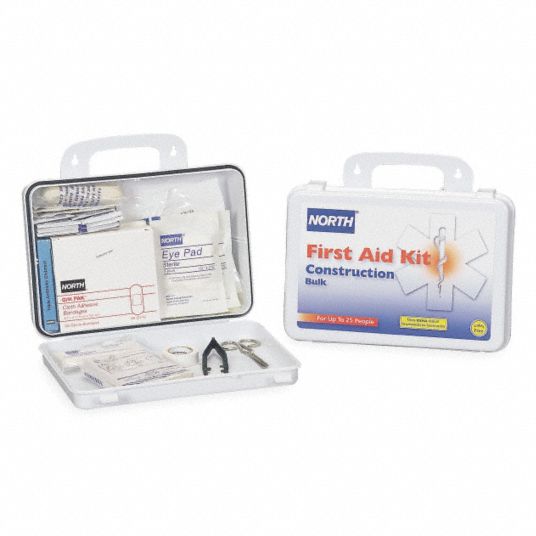 First Aid Kit, Kit, Plastic, Workplace, 25 People Served per Kit - Grainger
