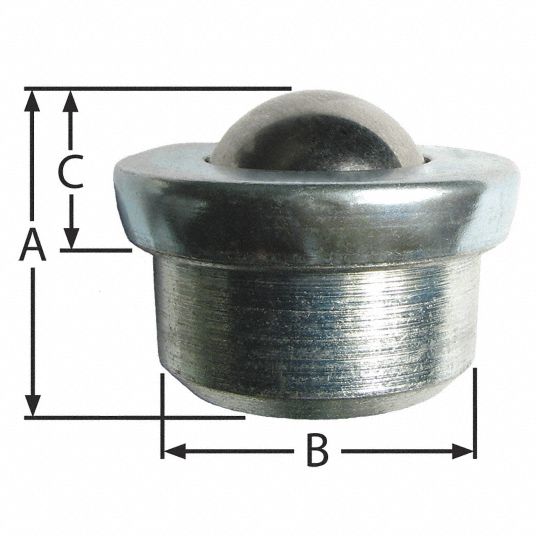 ASHLAND CONVEYOR Ball Transfer 1 in Ball Dia Ball Transfer, 200 lb