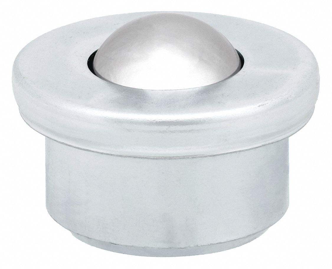 Ball Transfer: 5/8 in Ball Dia - Ball Transfer, 33 lb Ball Load Capacity, 3/8 in Projection