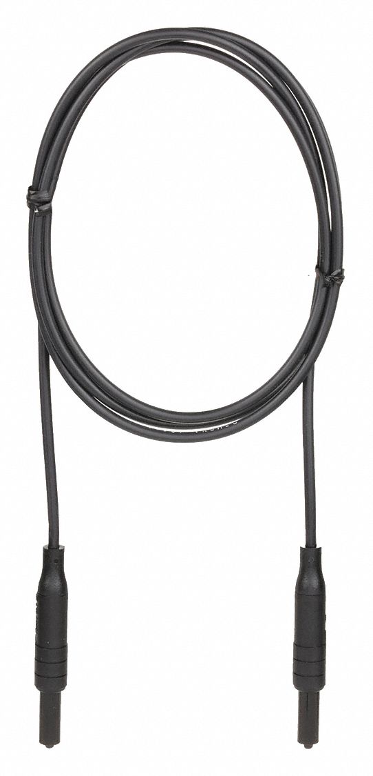 Test Leads: CAT III 1000V, Straight Shrouded Plug, Straight Shrouded Plug, 5 ft Lg, PVC