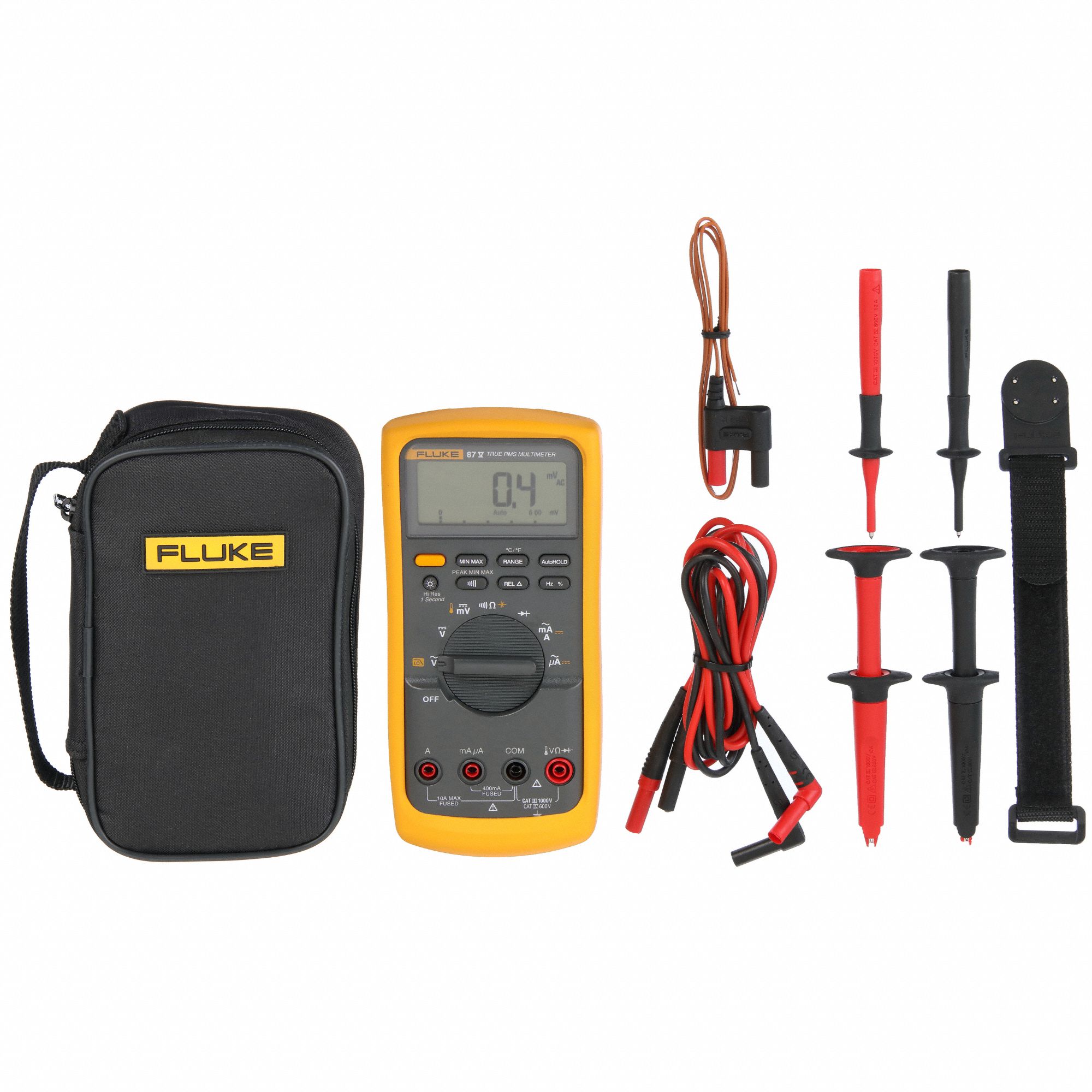 Digital Multimeter: TRMS, CAT III 1000V/CAT IV 600V, 10 A Max AC Current Measurement
