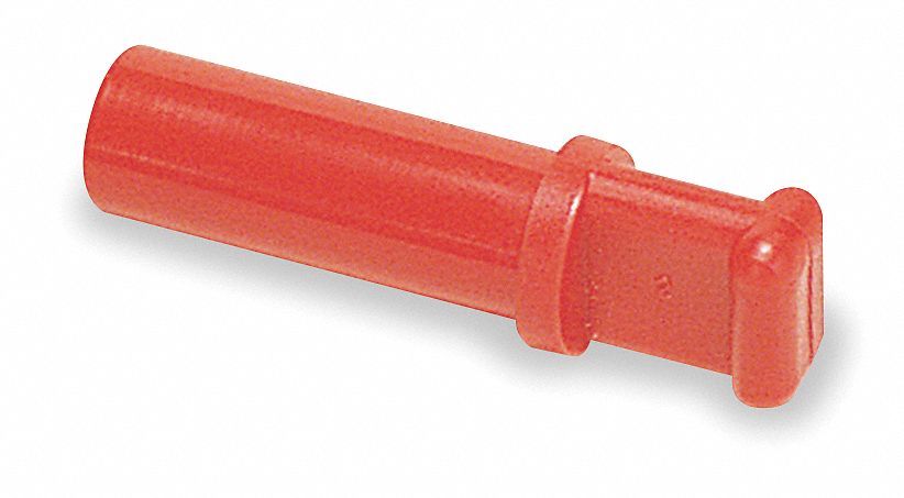PLUG: POLYMER, TUBE STEM, FOR ¼ IN TUBE OD, RED, 1 7/16 IN OVERALL LG, 10 PK