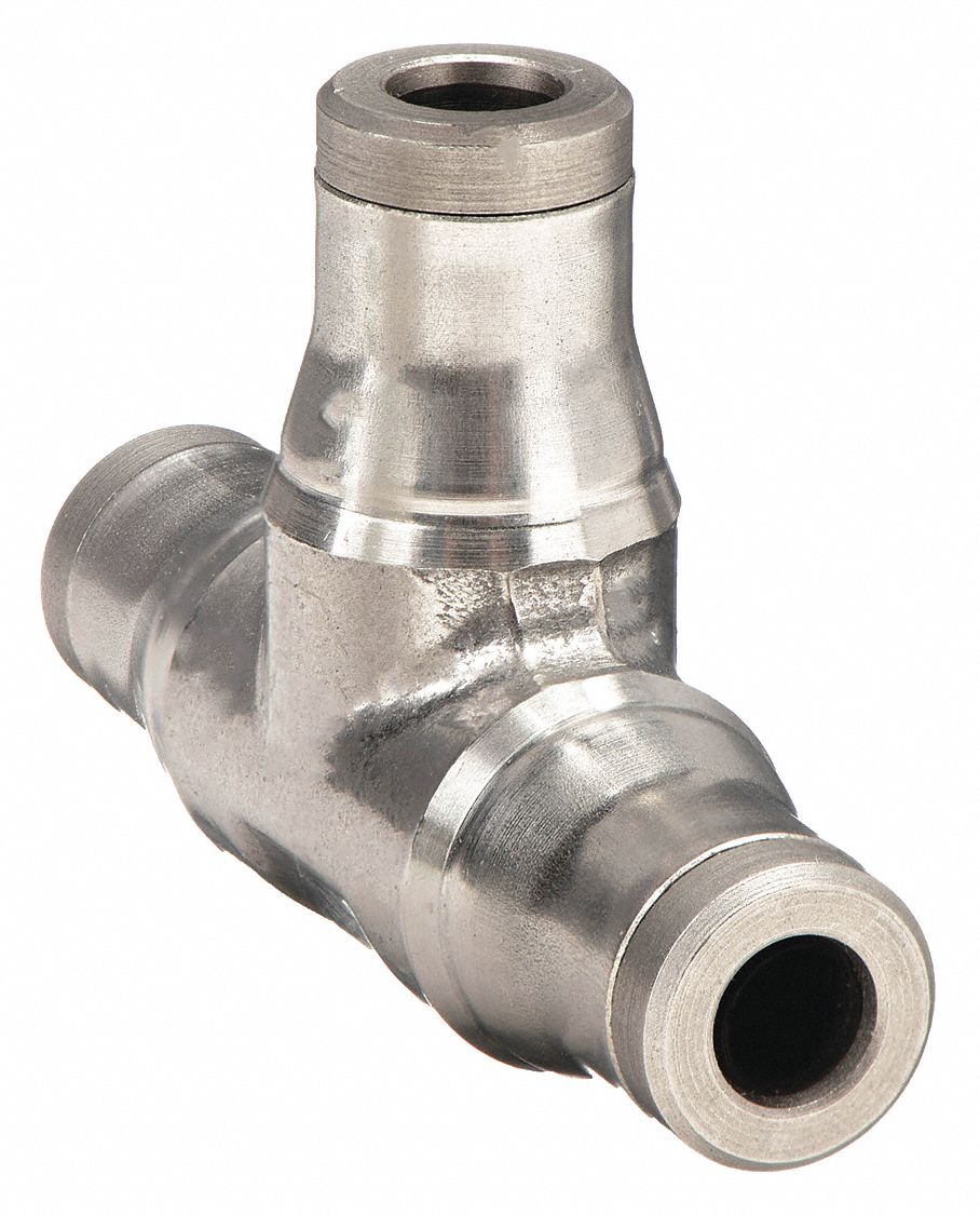 UNION TEE: 316L STAINLESS STEEL, TUBE X TUBE X TUBE, FOR 4 MM X 4 MM X 4 MM TUBE OD, 2 PK