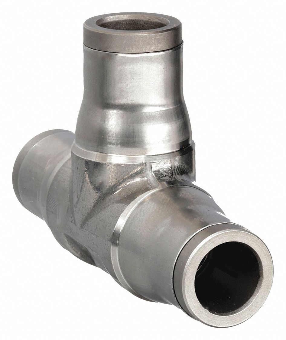 UNION TEE: 316L STAINLESS STEEL, TUBE X TUBE X TUBE, FOR ⅜ IN X ⅜ IN X ⅜ IN TUBE OD, 2 PK