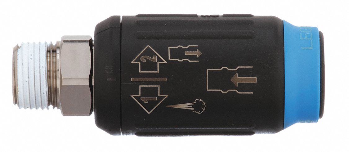 Quick Connect Hose Coupling: 1/4 in Body Size, 3/8 in Hose Fitting Size, 3/8"-18 Thread Size