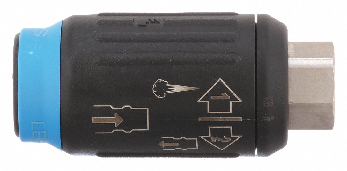 Quick Connect Hose Coupling: 1/4 in Body Size, 1/4 in Hose Fitting Size, 1/4" -18 Thread Size