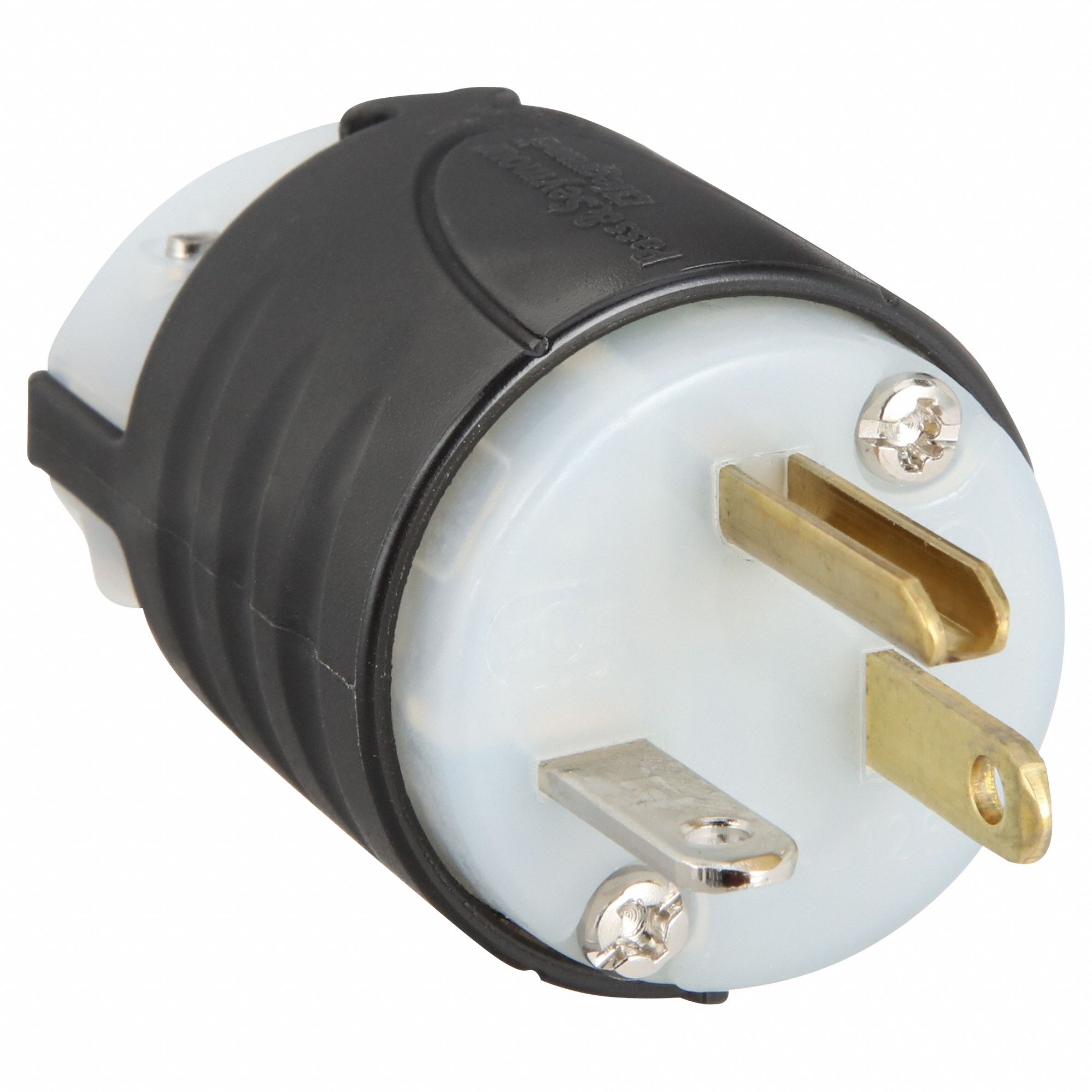 Ground Continuity Monitoring Straight Blade Plug: 5-20P, 20 A, 125V AC, 2 Poles, Black/White