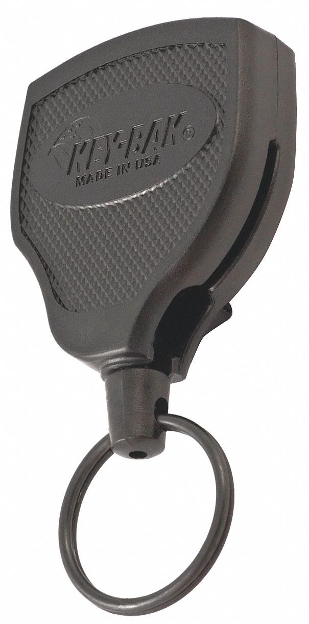 Belt Clip Key Reel, Retractable, Black With 48-In.