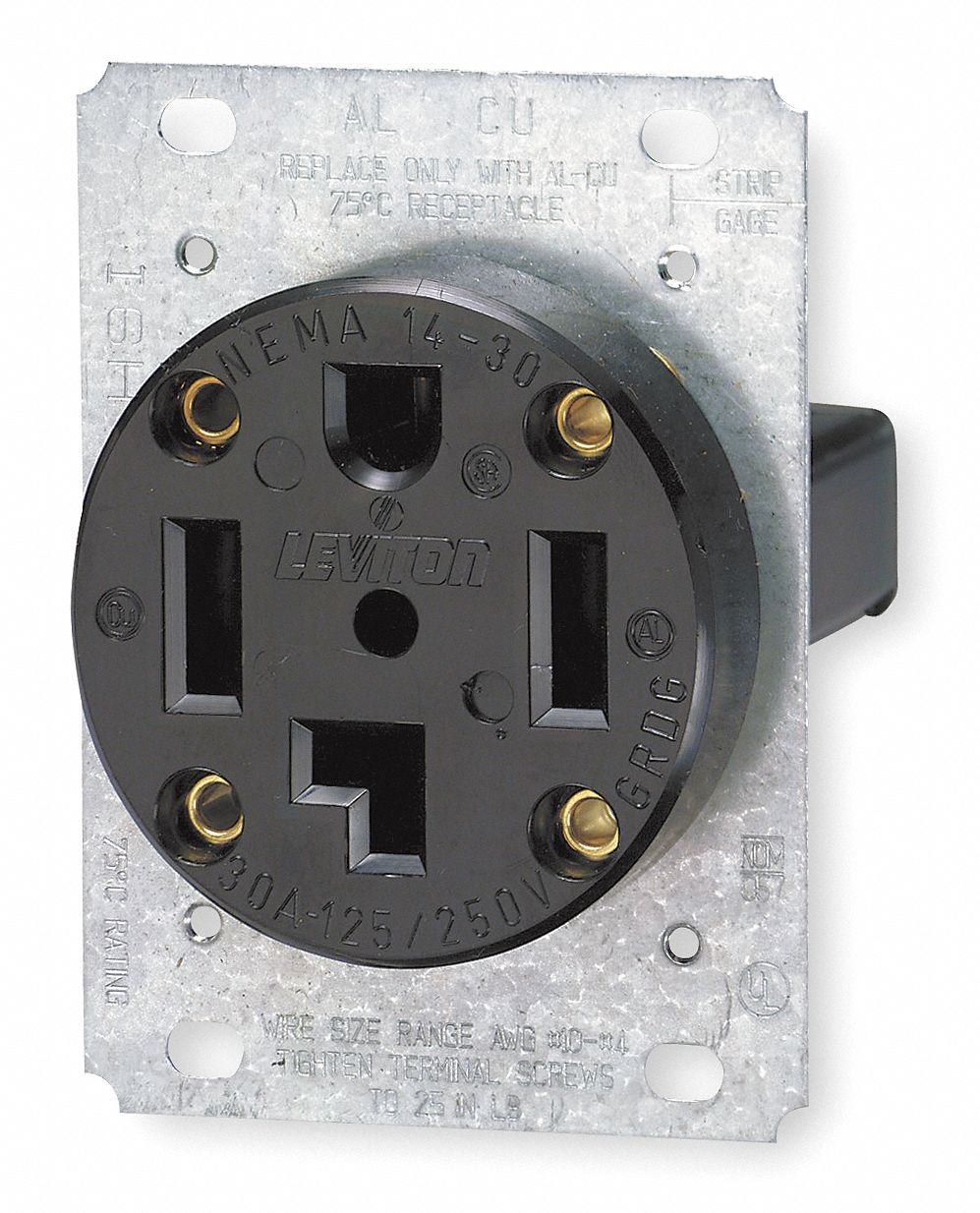 Leviton Receptacle Industrial Single Flush Mount 30 A 125250vac