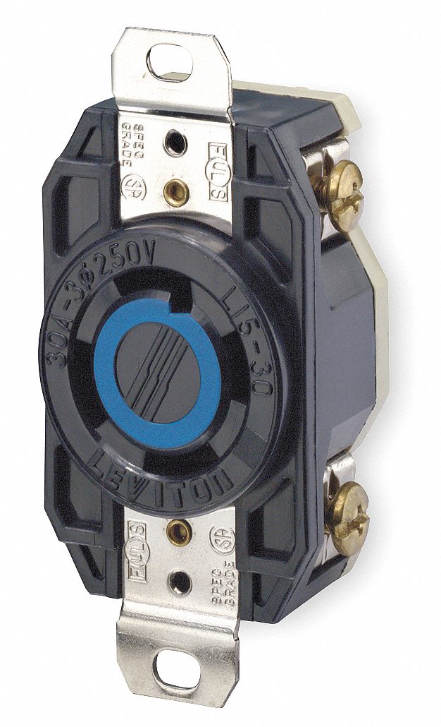 Leviton Black Locking Receptacle 30 Amps 240vac Voltage Nema