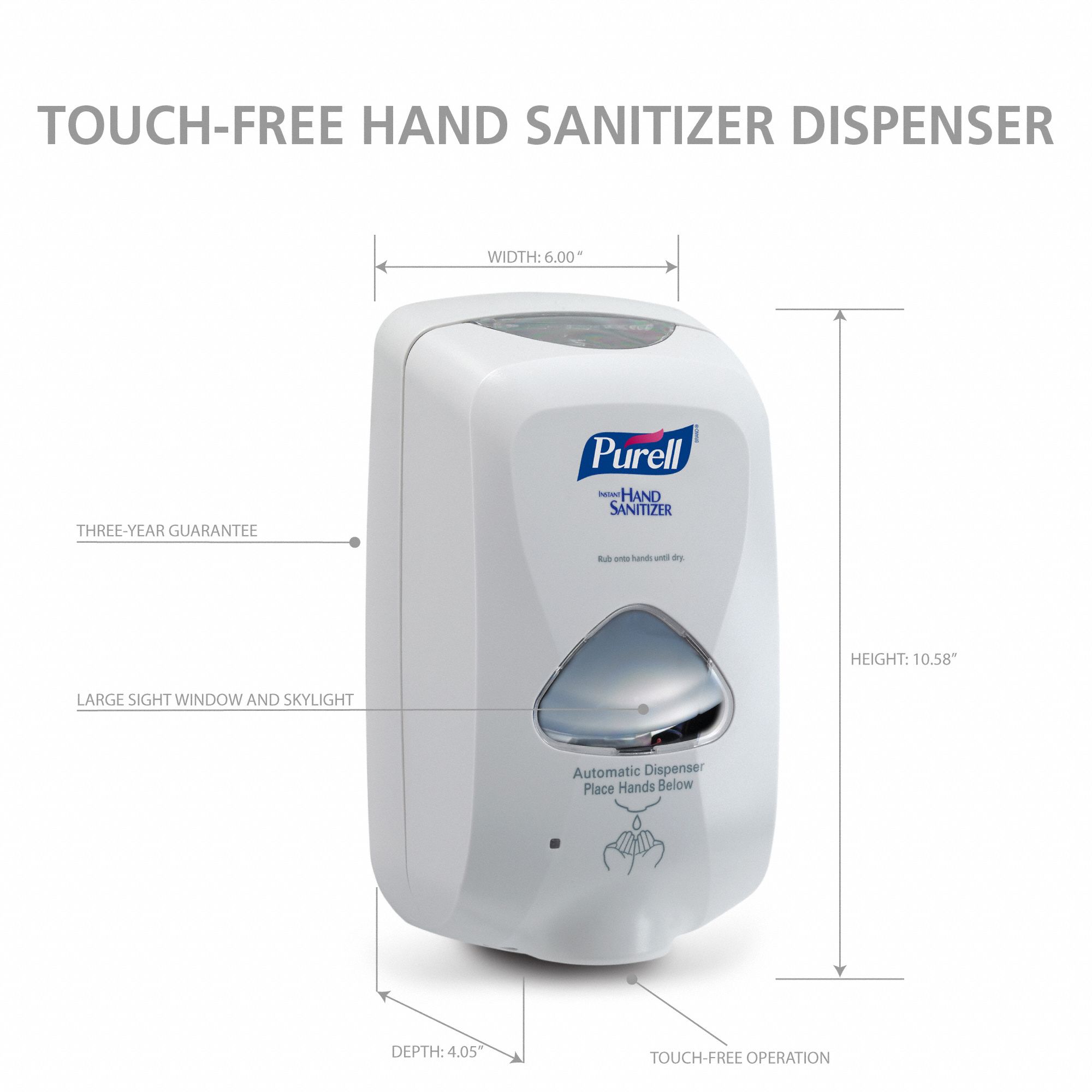 Purell Hand Sanitizer Dispenser Tfx™ Foamliquid 1200 Ml Refill Size Gray Plastic 1pkp9 8651