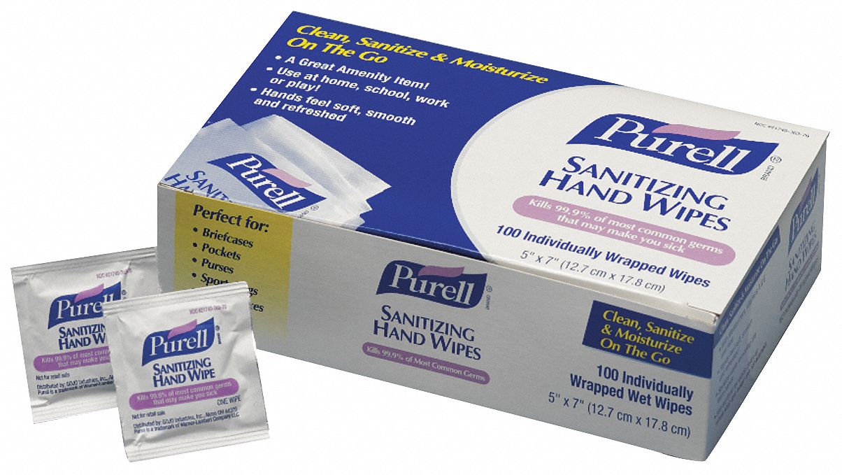 PURELL 5" x 7" Unscented Fragrance Hand Sanitizer Wipes