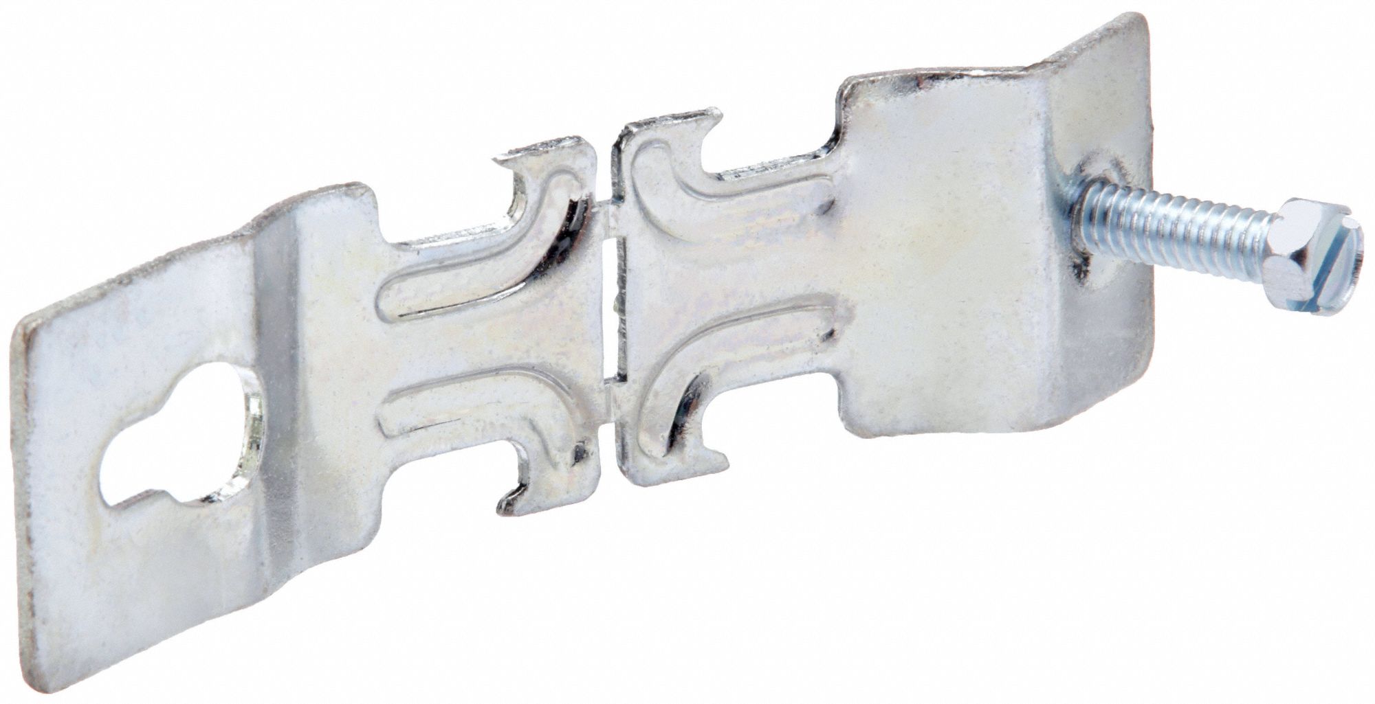 Angler Pipe Clamp: Steel, Electroplated, 1/2 in Conduit Trade Size