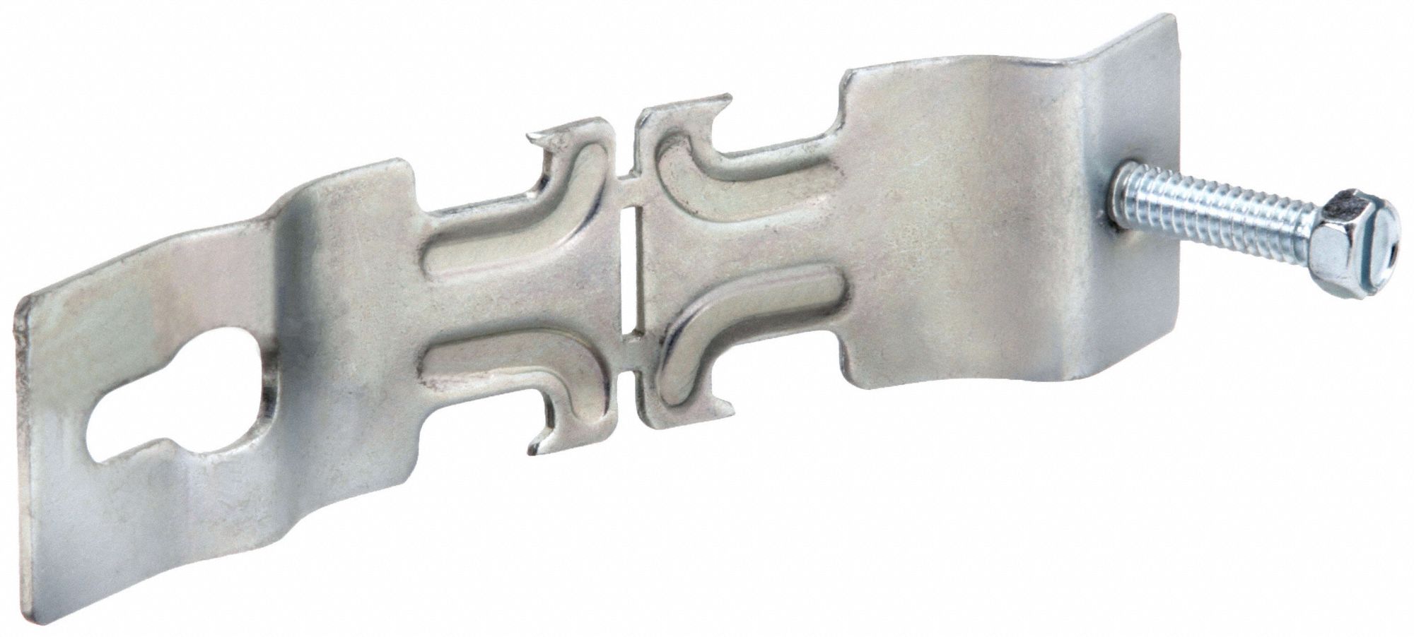 Angler Pipe Clamp: Steel, Electroplated, 3/4 in Conduit Trade Size