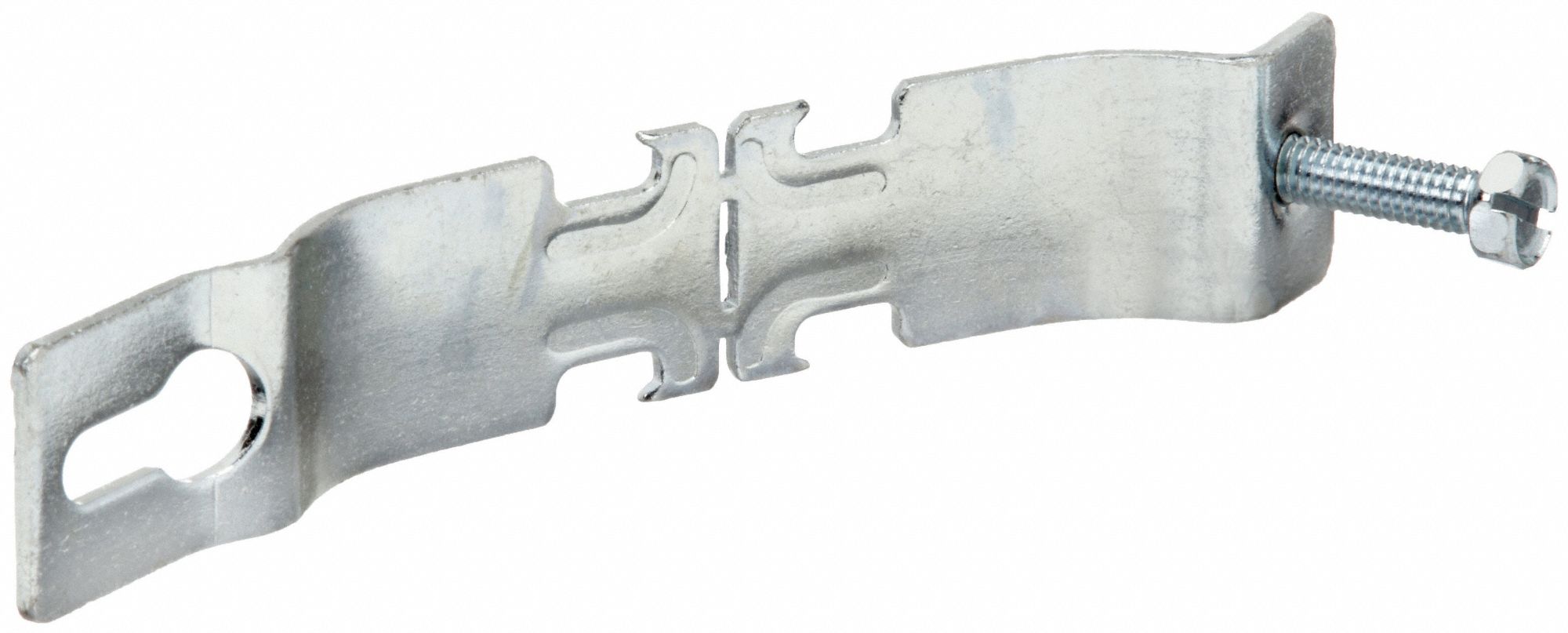 Angler Pipe Clamp: Steel, Electroplated, 1 1/2 in Conduit Trade Size