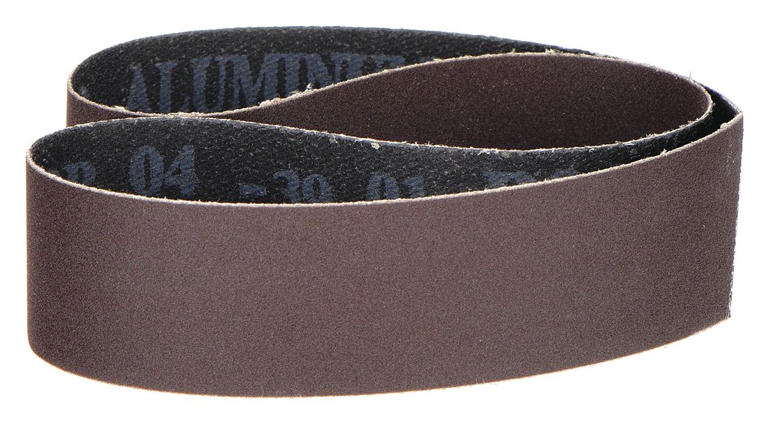 Sanding Belt: 1 1/8 in W x 21 in L, Aluminum Oxide, 240 Grit, AO/X GP, 10 PK