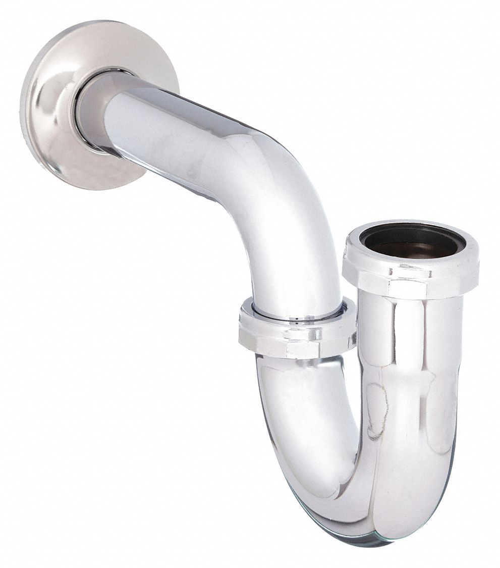 TRAP: BRASS, CHROME, SILVER, 1¼ IN NOMINAL PIPE SIZE, 11½ IN OVERALL LG, SLIP
