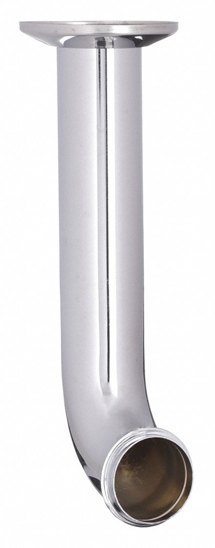 TUBE BEND: BRASS, CHROME, SILVER, 1¼ IN NOMINAL PIPE SIZE, 6½ IN OVERALL LG