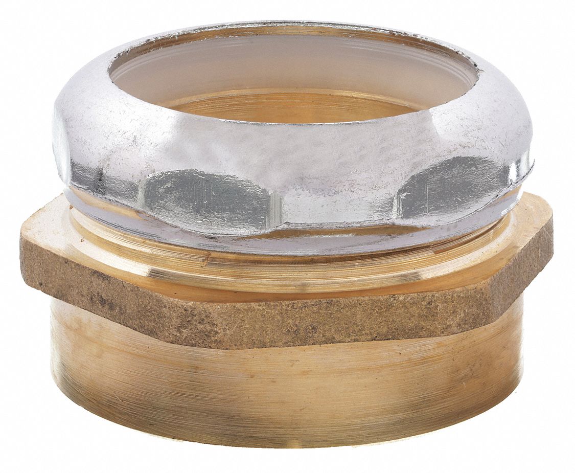 Waste Connector: Brass, Unfinished, Brass, 1 1/2 in Overall Lg, Slip