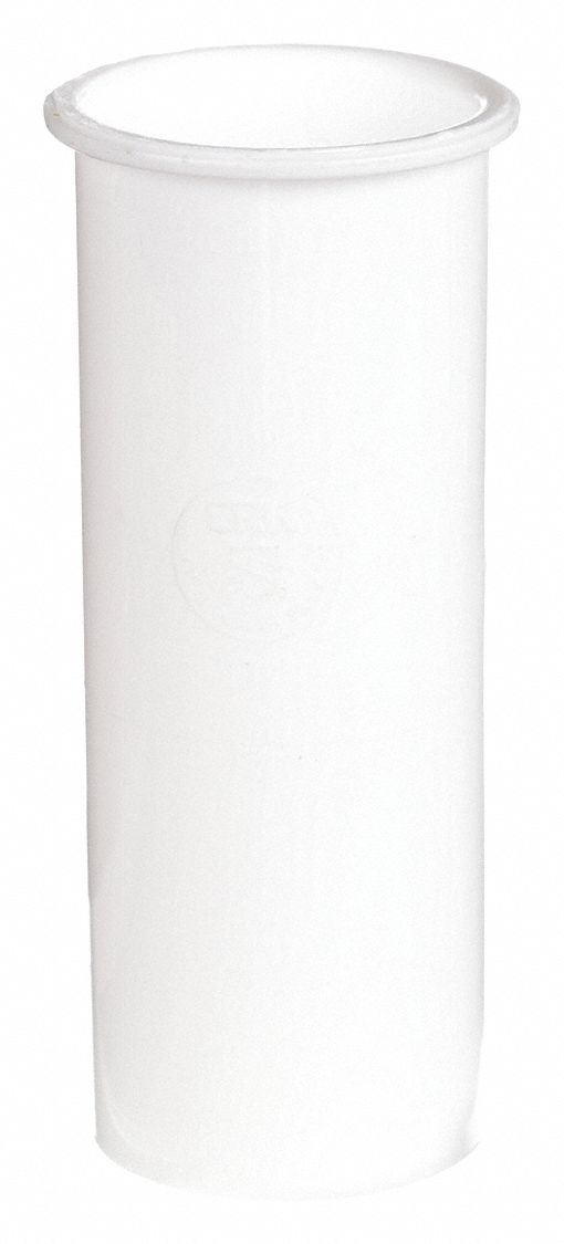 Tailpiece: Plastic, White, 1 1/2 in Nominal Pipe Size, 4 in Overall Lg, Flanged