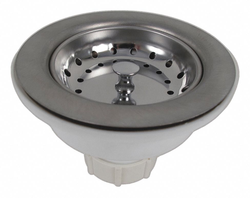GRAINGER APPROVED Sink Strainer 3 1/2 in to 4 in Pipe Dia., Plastic