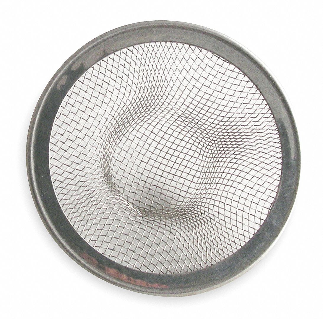 GRAINGER APPROVED Stainless Steel Round Drain Strainers, 1 3/8 in to 1 ...