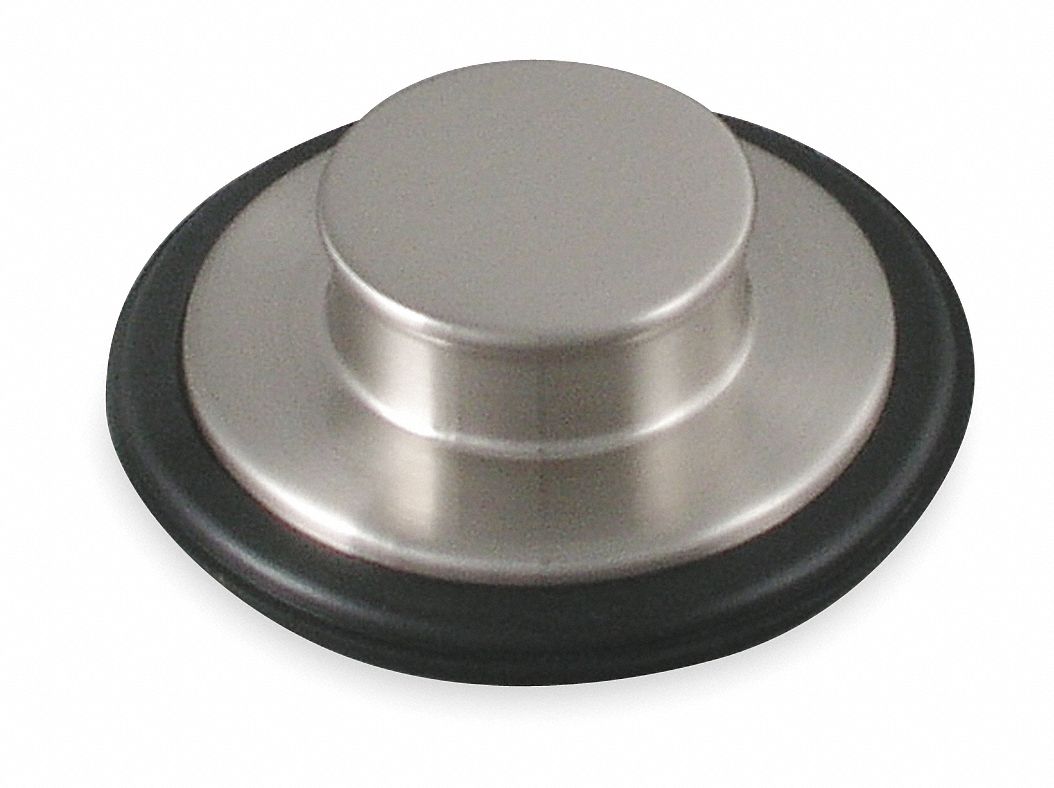 Drain Stopper: Plastic, Silver, Push and Pull, Disposal