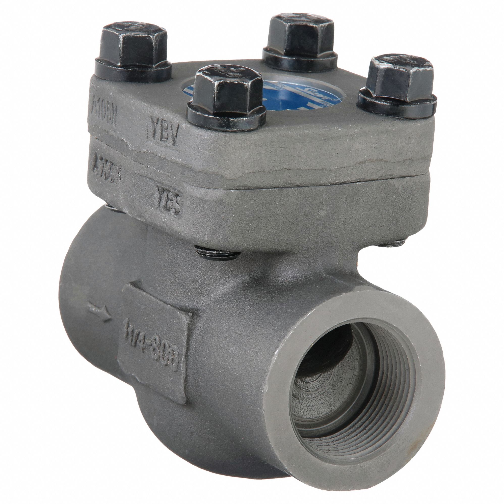 PISTON CHECK VALVE, PISTON, INLINE VALVE BODY, 1¼ IN PIPE, FNPT X FNPT, FEMALE