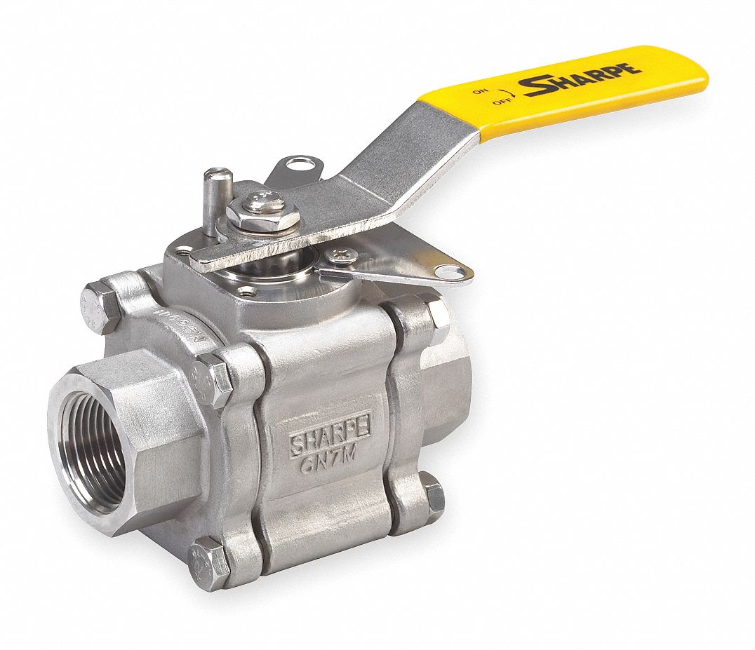 Ball Valve: 3/4 in Pipe Size, Full, 1,200 psi CWP Max. Pressure, 0° to 400°F