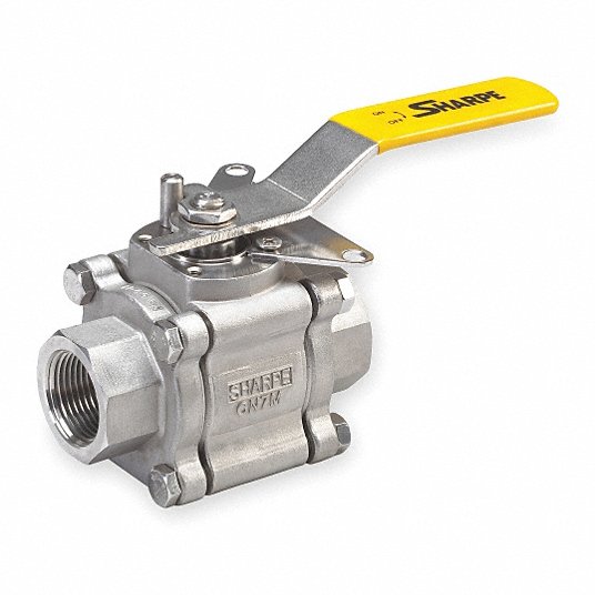 Ball Valve: 1/2 in Pipe Size, Full, 1,200 psi CWP Max. Pressure, 0° to 400°F