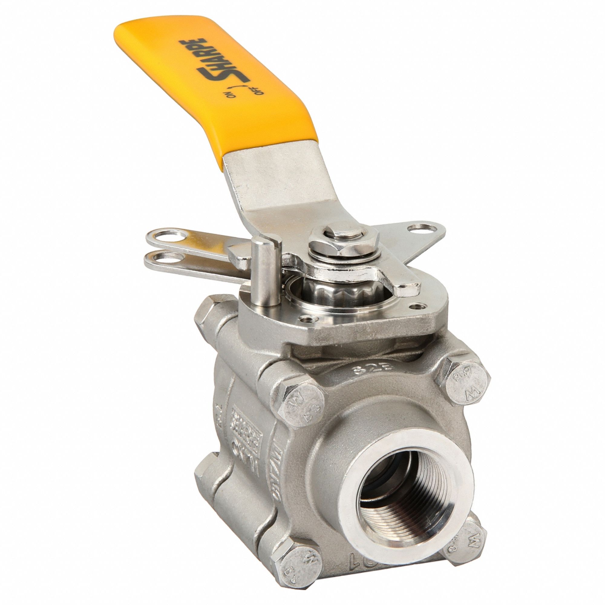Manual Two-Way Ball Valve: 3/4 in, Alloy 20 Stainless Steel, Straight Valve Body, PTFE