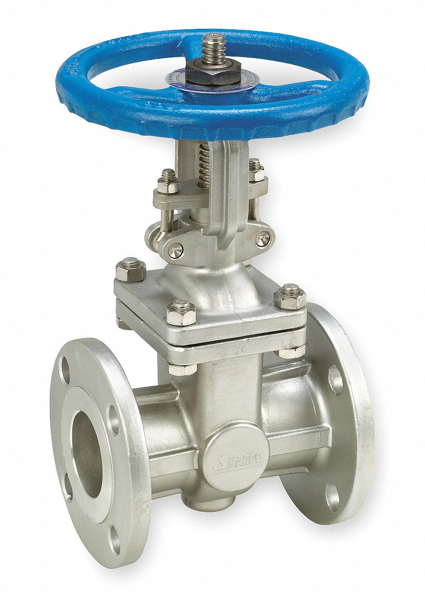 GATE VALVE: 1 IN, 316 STAINLESS STEEL, RISING, CLASS 150 FLANGE, WHEEL, FLEX WEDGE