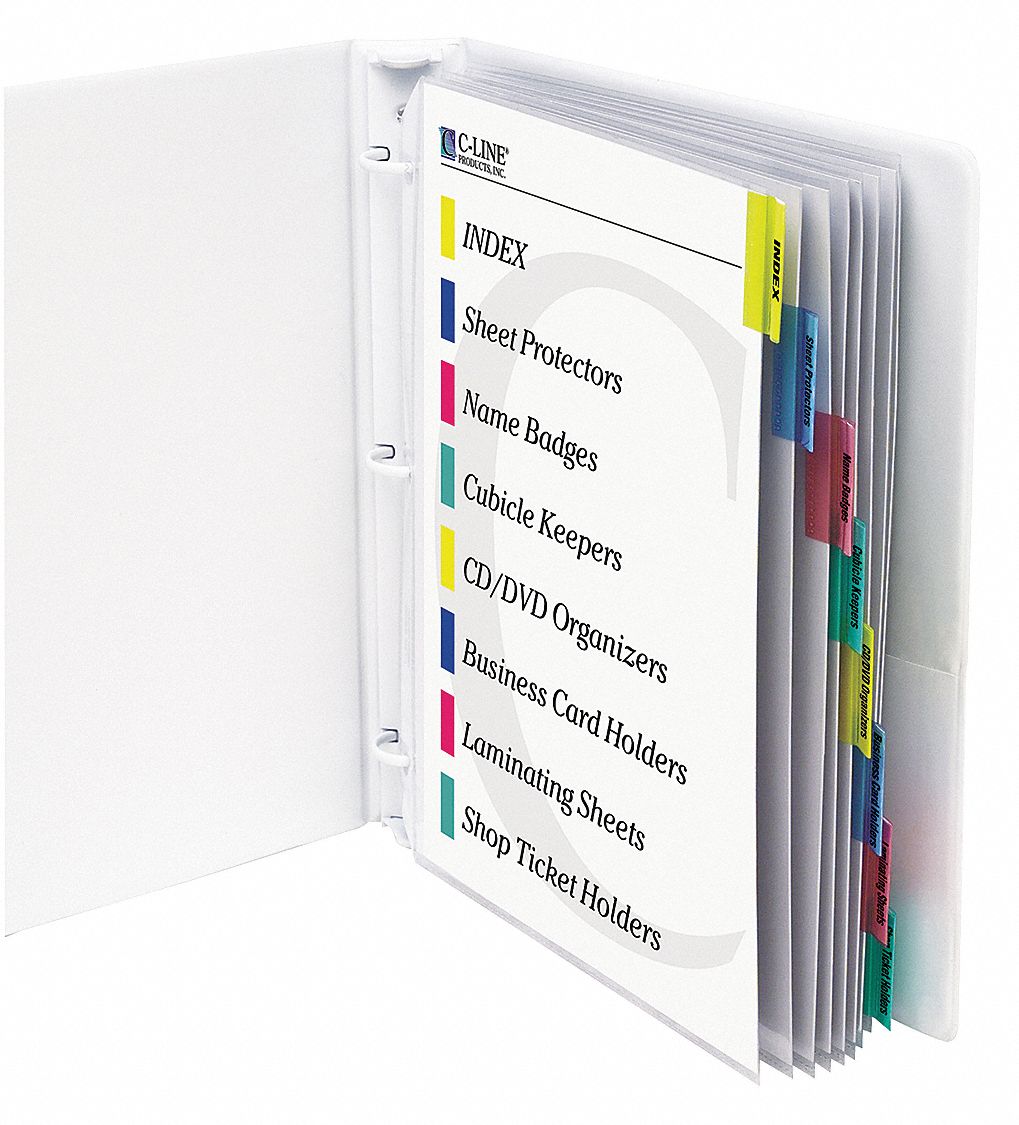 1PRR6 - Sheet Protector Set 8 Tab Multicolor PK8