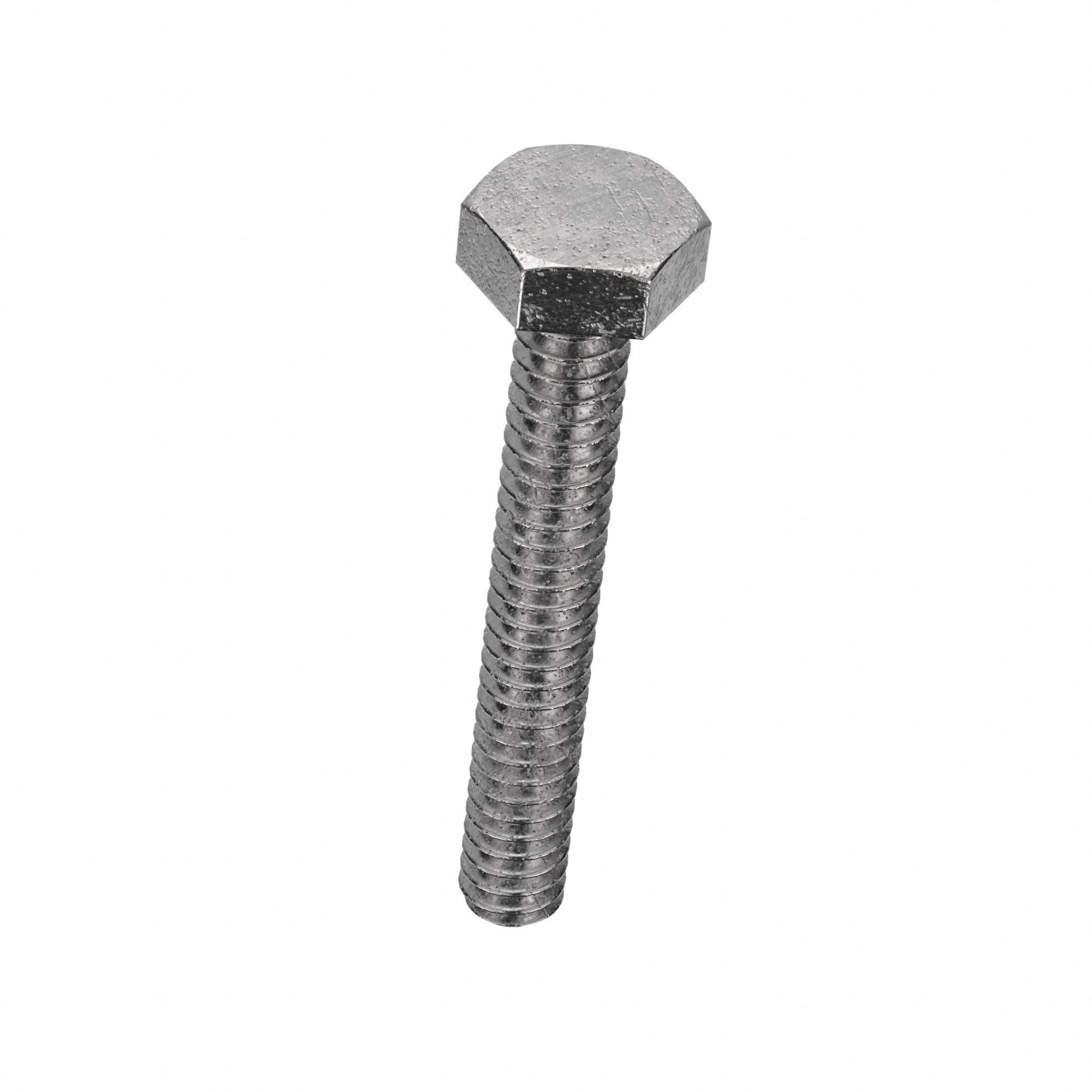 Machine Screw: #6-32 Thread Size, 1 in Lg, Stainless Steel, Plain, Hex, External Hex, 100 PK