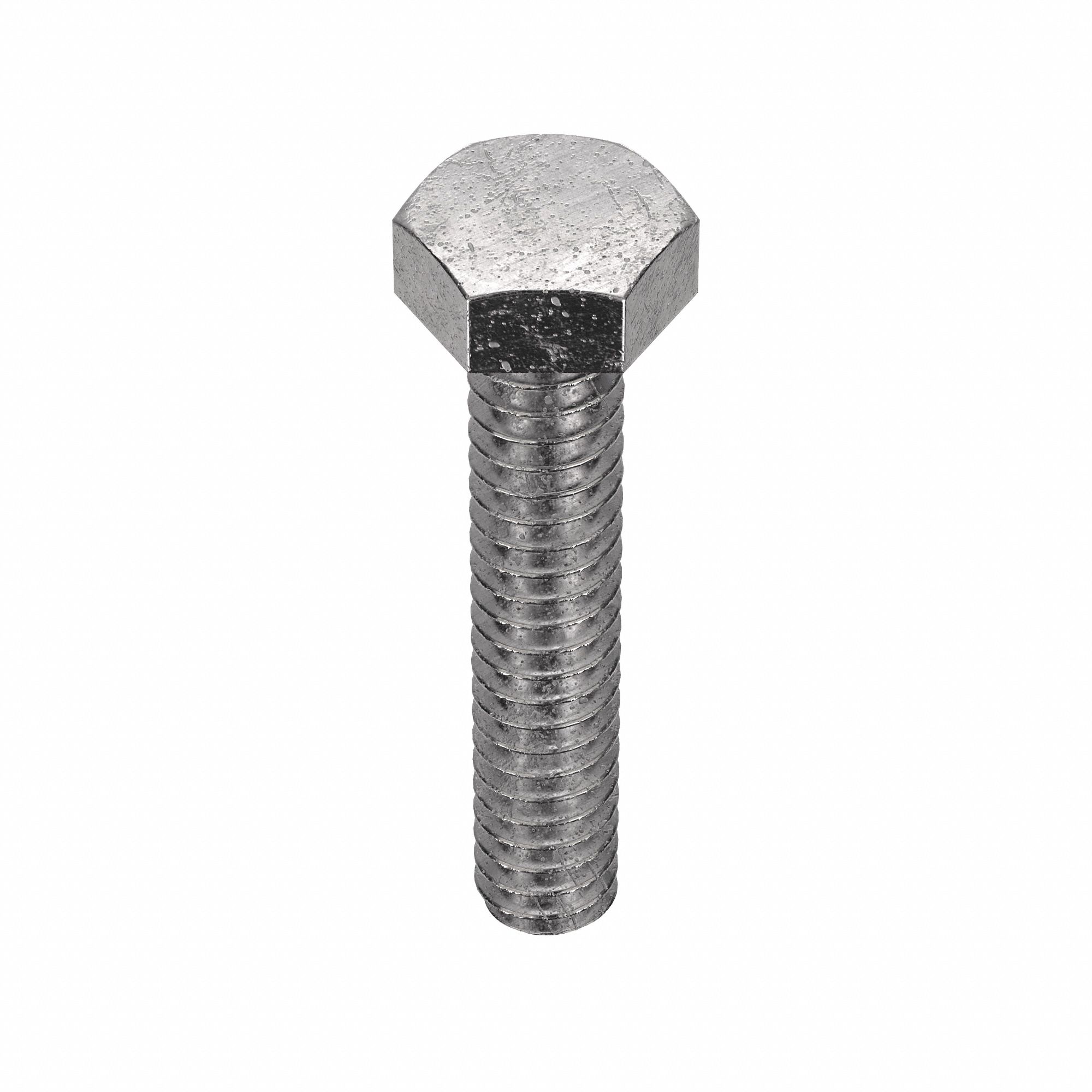 Machine Screw: #10-24 Thread Size, 1 in Lg, Stainless Steel, Plain, Hex, External Hex, 100 PK